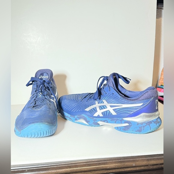 ASICS Men's Court FlyteFoam Novak Tennis Blue Print/White - Picture 4 of 9